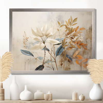 Beige minimalisme botanique, sérénité I - plantes, art mural