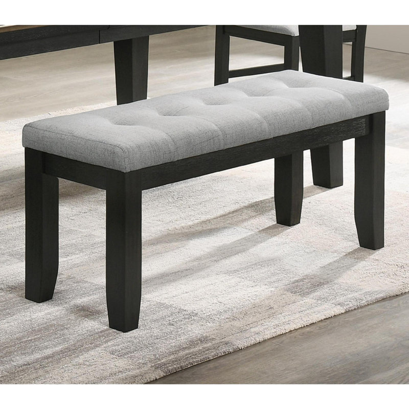 1Pc Modern Bench, Gray, Black