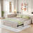 Upholstered L-shaped Daybed With Pop Up Trundle, Usb Ports And Square-block Pattern-1525622949