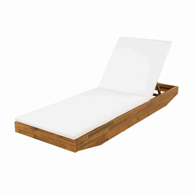 Solid Acacia Wood Outdoor Chaise Lounge