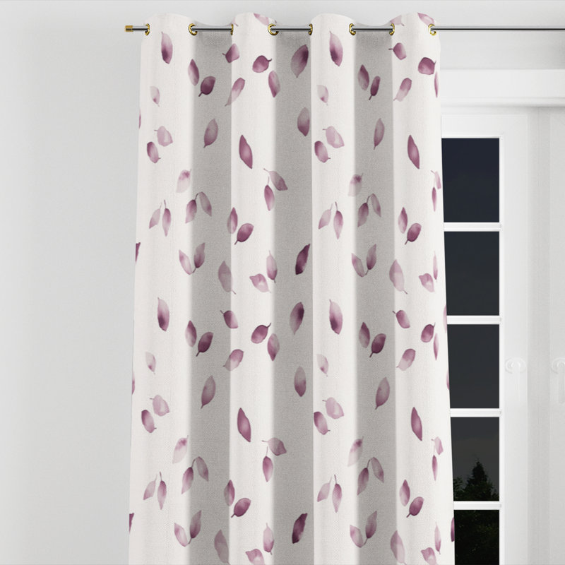 Country Farmhouse Room Darkening Curtains - Floral Azeema Grommet Curtain - 1 Panel, Gold Grommets, 52" W x 95" L