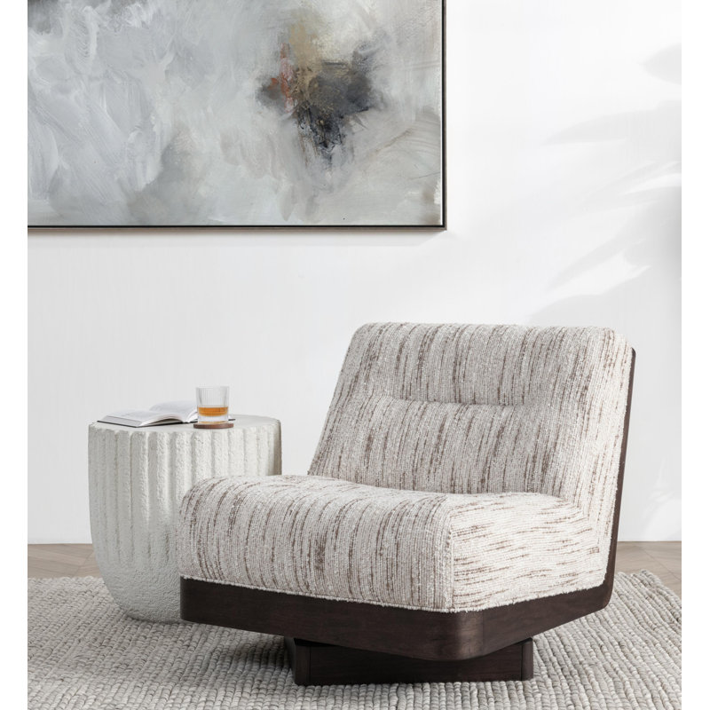Fauteuil d'appoint pivotant rembourré Crandall