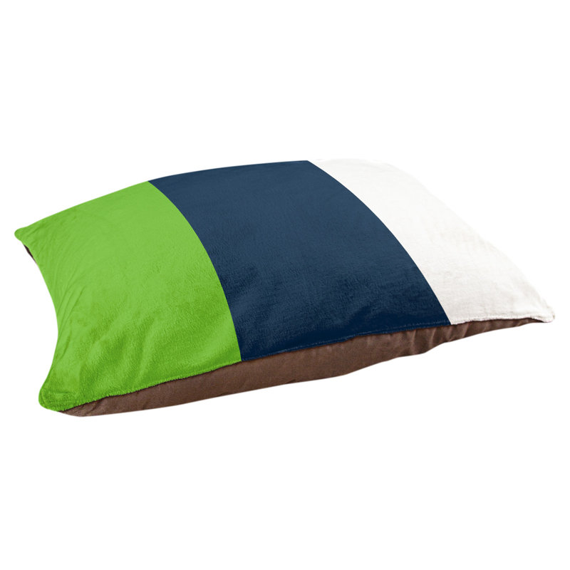 Coussin Atlanta, Petit (l 28 po x P 18 po x H 6 po), Green/Navy Blue/White