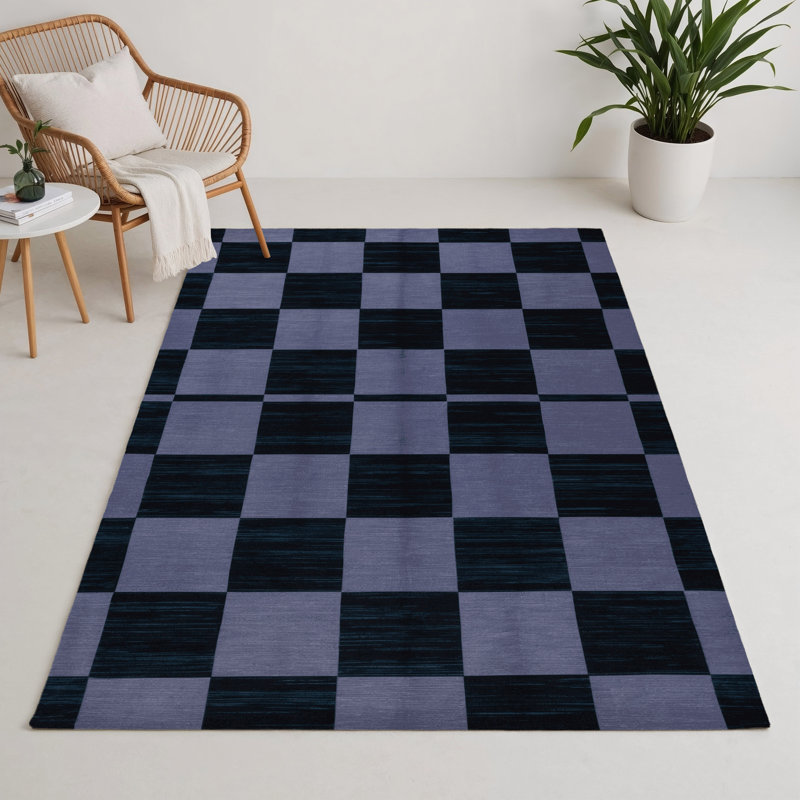 Tapis d'intérieur et d'extérieur à carreaux gris, Rectangulaire 3 pi x 5 pi