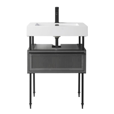 Strobel 24'' Single Bathroom Vanity with Manufactured Wood Top