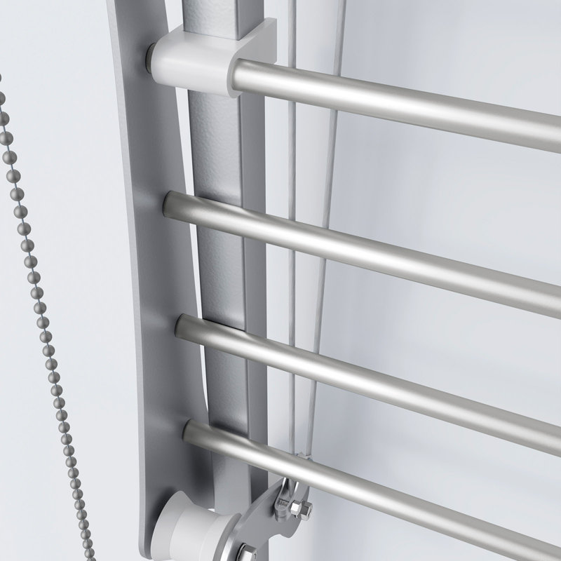 Steel Foldable Wall-Mounted Drying Rack, 100cm H x 17cm W x 13cm D