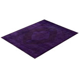 Overdyed Hand-Knotted Wool Modern-Contemporary Purple Area Rug 8' 2" x 10' 4"