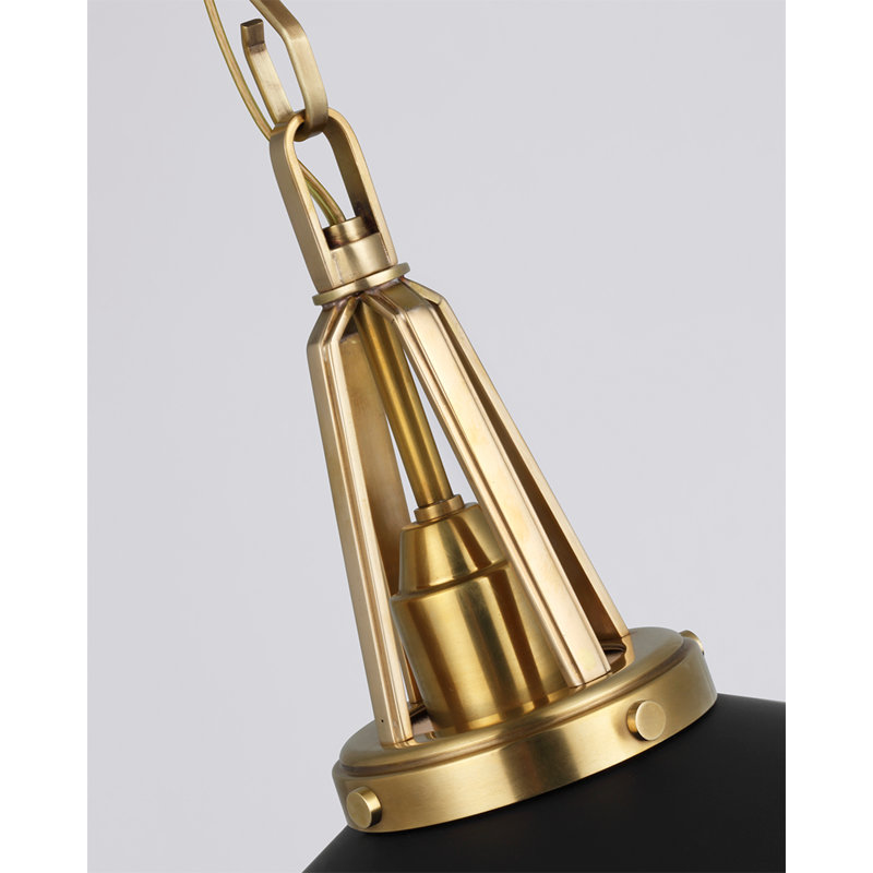 Chapman & Myers Layton Pendant, Antique Burnished Brass, Matte Black, 84.38" H x 14" W x 14" D