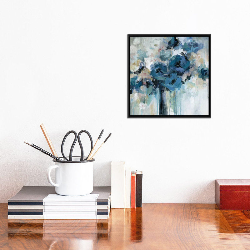 " Midnight Splash " by Carol Robinson Painting Print, Black Framed, 12" H x 12" W x 1.5" D