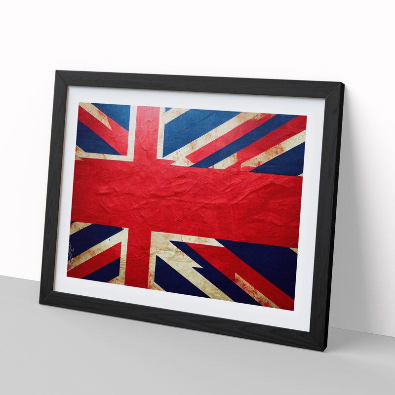 Abstract Union Jack Flag Vol.3 - Framed Print, Black Framed, 25cm H x 34cm W x 2cm D