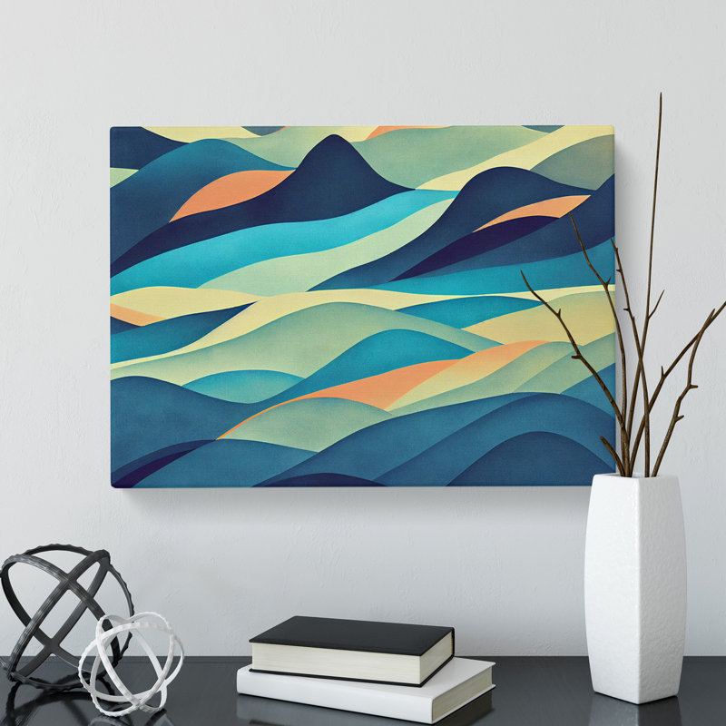 Showstopping Abstract Mountains - Wrapped Canvas, 35cm H x 50cm W x 3cm D