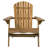 Folding Adirondack Chair Outdoor Wooden Accent Furniture Fire Pit Lounge Chairs,Foldable Design For Patio & Garden Relaxation With Slatted Back & Wide Armrests- Teak Finis