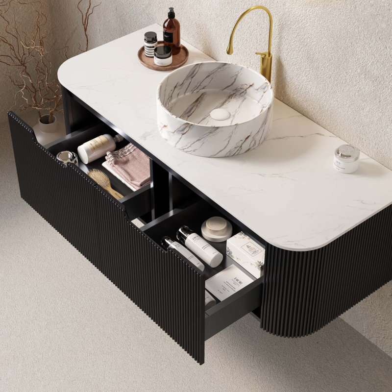 Meuble-lavabo 48 po avec lavabo, Noir