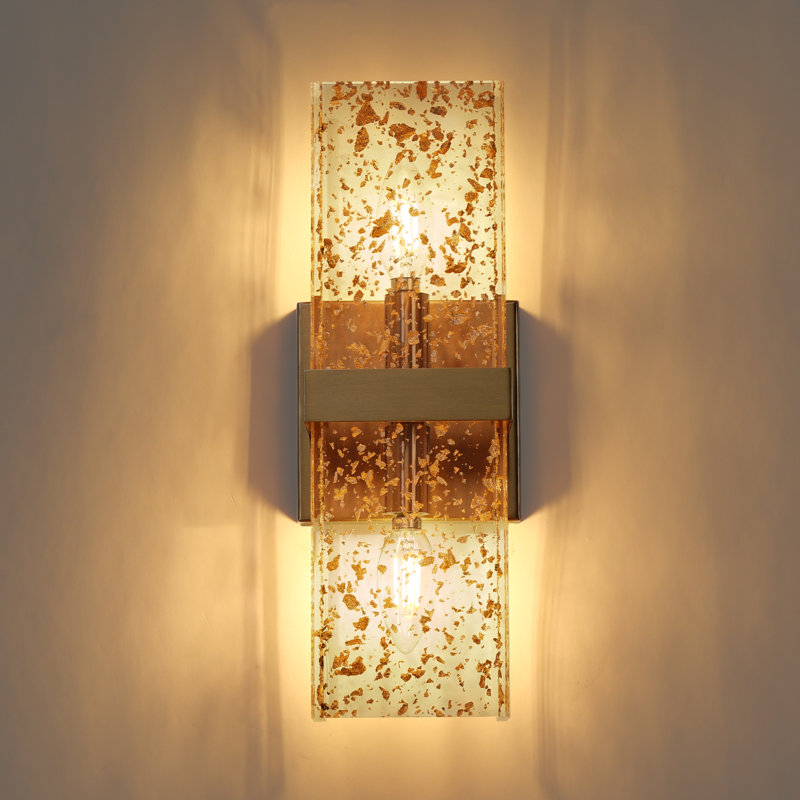 Applique murale glamour en laiton 2 lumières