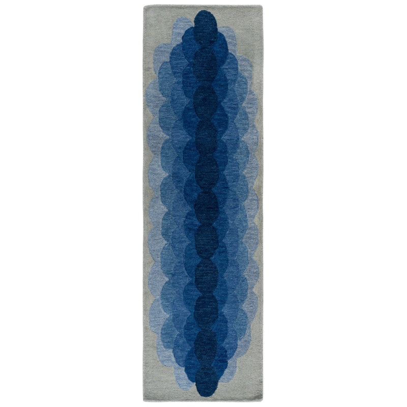 Metro Hand Tufted Wool;Cotton Geometric Indoor Rug, 2'-3" X 8'-0" Runner