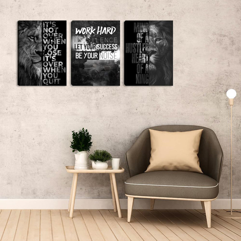 Art mural, citations de motivation 3 pièces