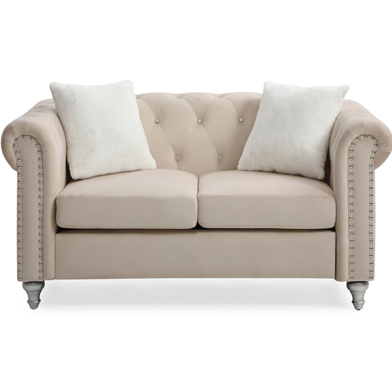 Causeuse élégante beige avec touche moderne