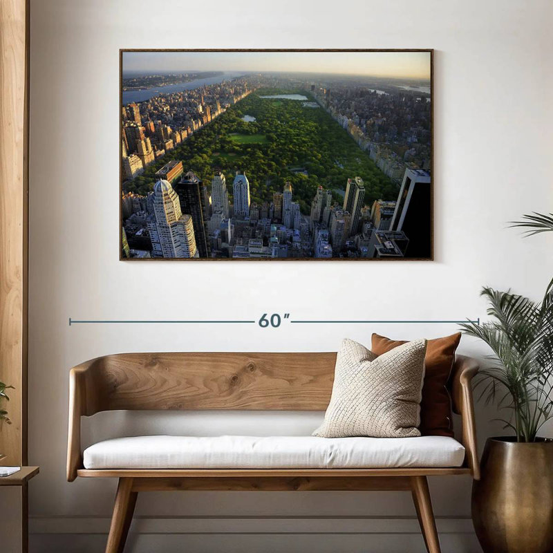 Central Park, 46" X 31", Floating Frame Walnut