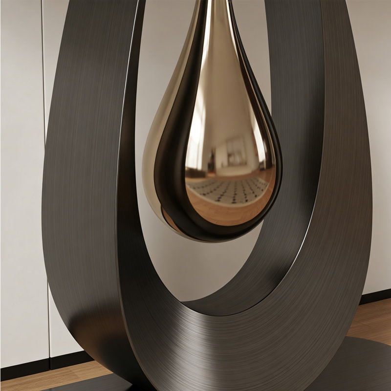 Console en métal de style italien, H 33,4 po x l 54,7 po x P 13,7 po, Noir / brun