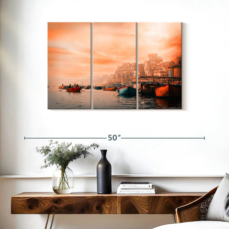 Kavia Varanasi And Ganges River, 24" H x 38" W