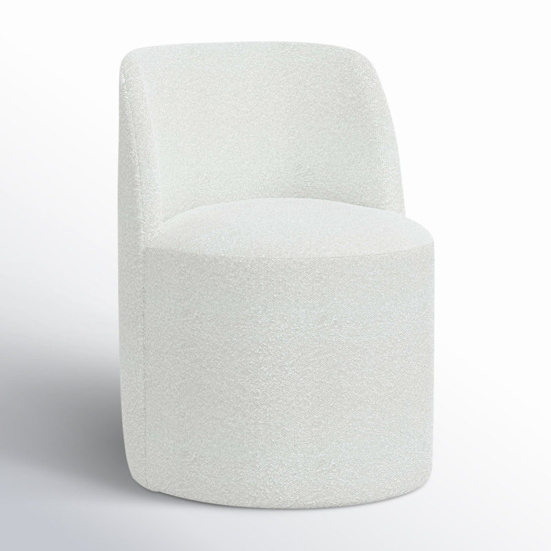 Begonia Upholstered Solid Wood Dining Chair, Classic Ivory Boucle