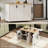 51" Fluted Kitchen Island with Drop Leaf, Farmhouse Accent Kitchen Island on Wheels with Internal Storage Rack, Rolling Kitchen Cart with Towel Rack for Kitchen, Dining Room-771241777