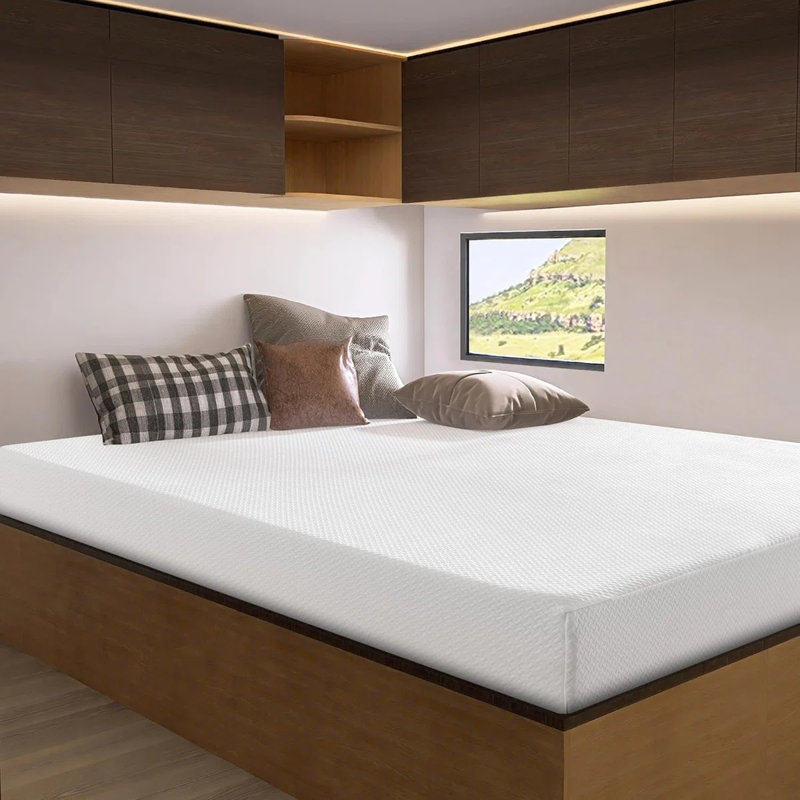 Mattress Memory Foam Mattress, Cooling Green Tea/Gel Medium Firm Bed Mattress In A Box For Camper/Trailer/Truck, Short Queen