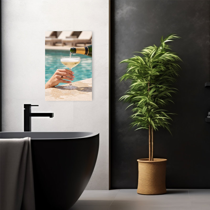 Art mural luxueux au bord de la piscine, H 24 po x l 16 po