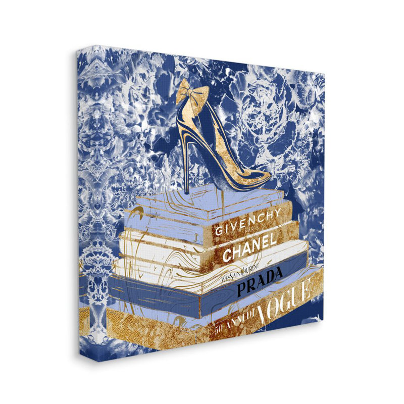 Designer Glitz Heel on Books Fashion par Ziwei Li - impression d'art graphique, H 24 po x l 24 po x 1,5 po, Toile tendue