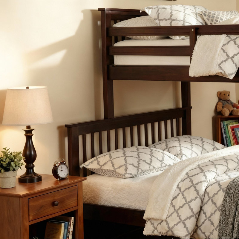 Sofren Kids Twin Over Full Bunk Bed, Espresso