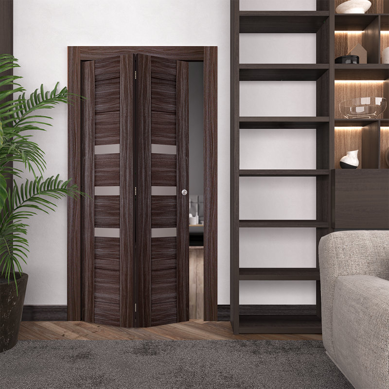 Porte pliante en D et en bois manufacturé Dora, Brun, 48 po x 79,38 po
