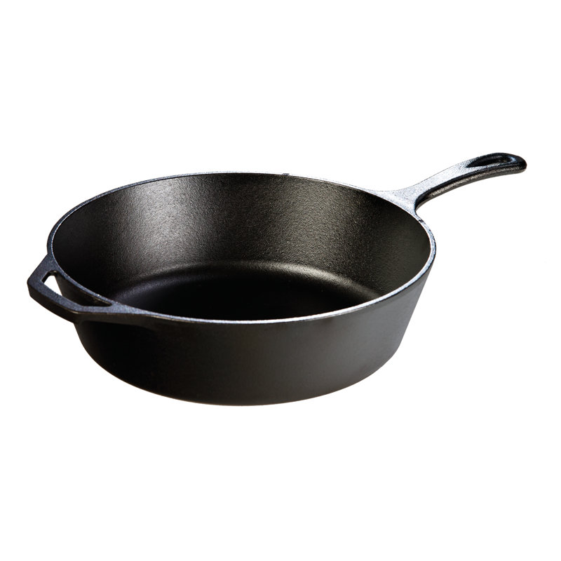 Black Cast Iron 12" Deep Round Skillet with Assist Handle