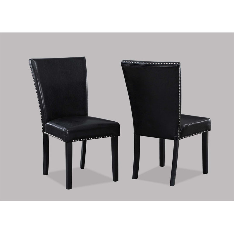 2Pc Transitional Upholstered Side Chair With Nailhead Trim