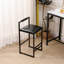 Ensemble de 2 tabourets de bar avec dossier et 2 chaises de bar rembourrées en cuir de polyuréthane avec repose-pieds