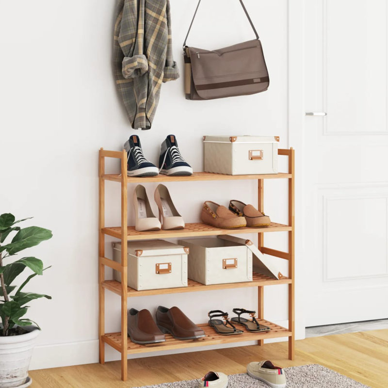 8 Pair Solid Wood Shoe Rack