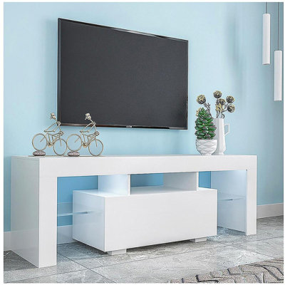 Entertainment TV Stand, Large TV Stand TV Base Stand with LED Light TV Cabinet.