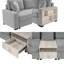 Grand canapé modulaire de 132,5 po avec accoudoirs de rangement et console centrale, canapé rembourré en chenille 4 places avec coussins amovibles pour un salon spacieux-88608057