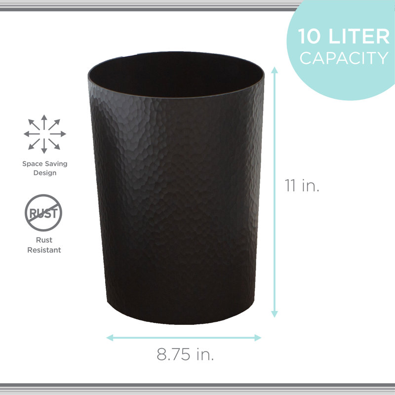 Plastic Open Waste Basket, Black