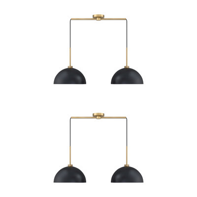 2 - Light Kitchen Island Dome Pendant 2-Pack Kitchen Island Drum Pendant Light