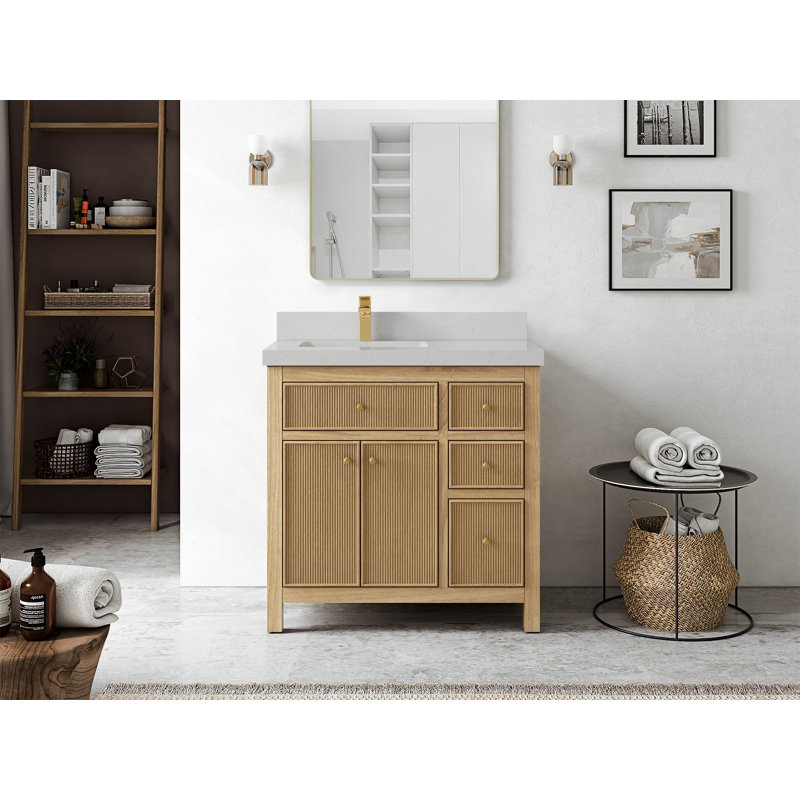 Ensemble de meuble-lavabo simple 36 po Sonoma, Quartz de Carrare