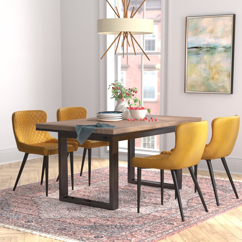 Faysal 4 - Person Extendable Dining Set, Mustard