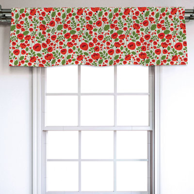 Sateen Floral Ruffled Window Valance