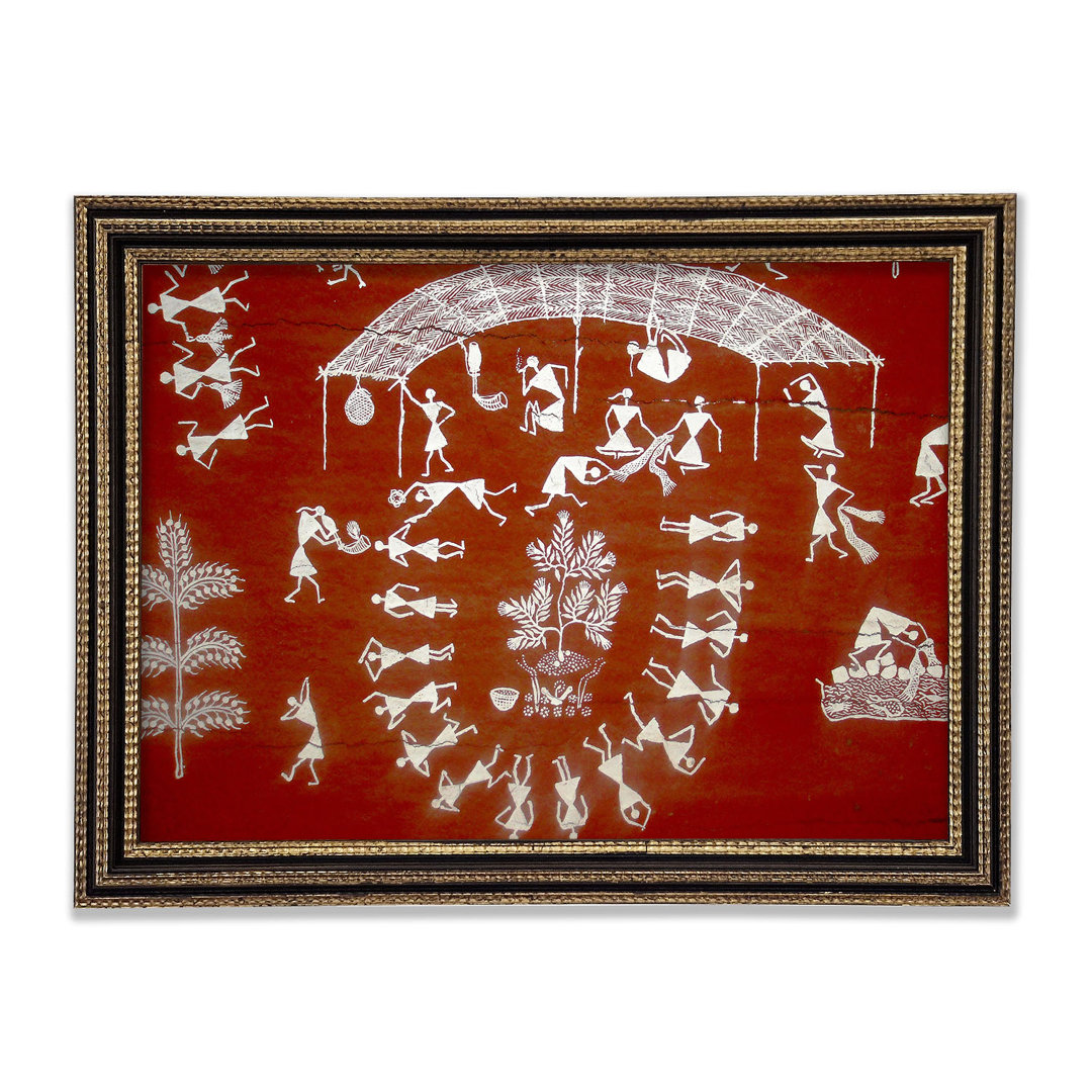 Aborigine Warli Mahabharata Gerahmter Druck