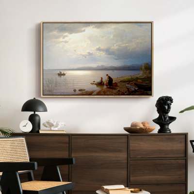 On the Banks of the Chiemsee (Ved bredden av Chiemsee), 1871-Hans Gude-Framed Gallery Wrapped Canvas