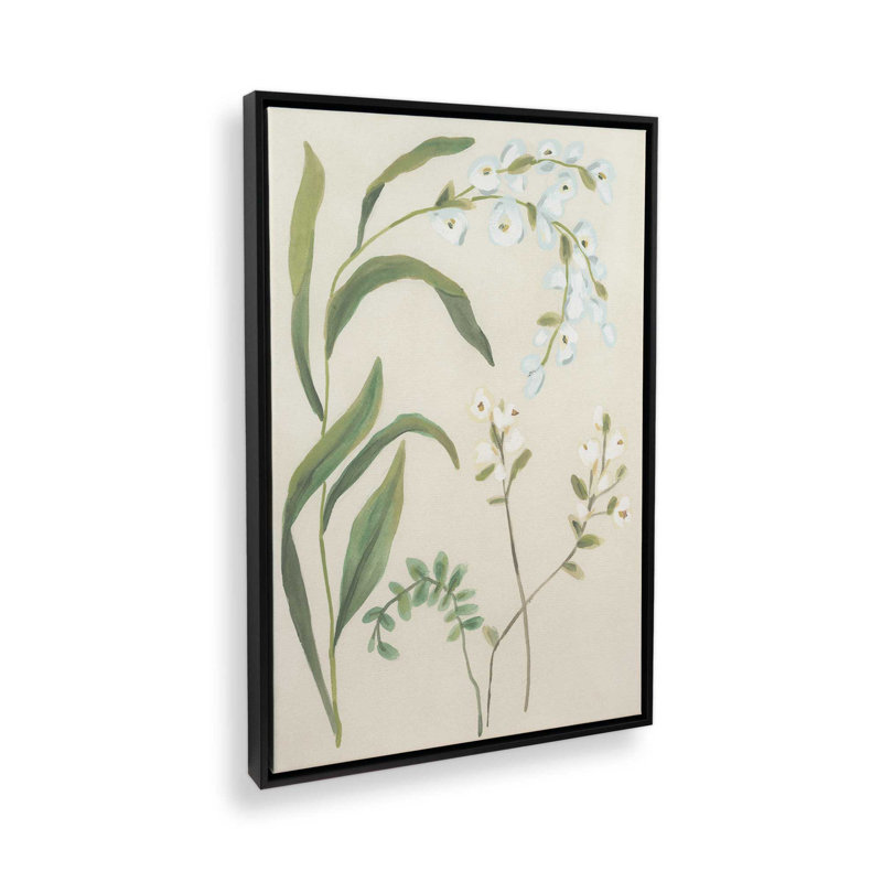 «Snowdrop Stems I» par June Erica Vess, reproduction d'art sur toile, H 48 po x l 36 po, Noir