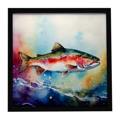 Rainbow Trout Framed Metal Print