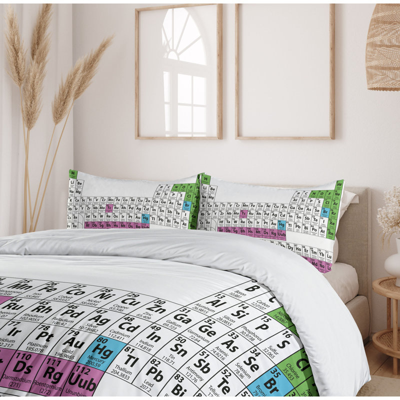 Ensemble de housse de couette pour étudiants de table periodic, Très grand