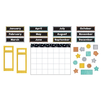 Metal Wipe-Off Calendar Bulletin Board Set