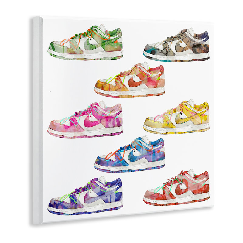 Art moderne sur plaque, "Modern Rainbow Sneakers" par Ziwei Li