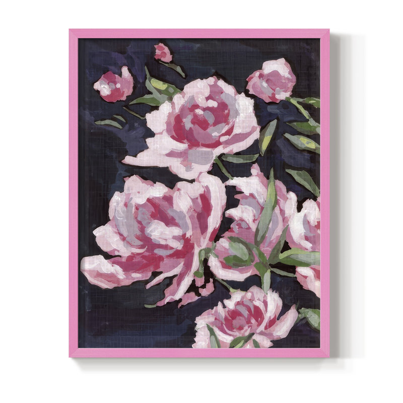 Meer Rosa II, reproduction encadrée - bois massif, Rose, H 21 po x l 17 po